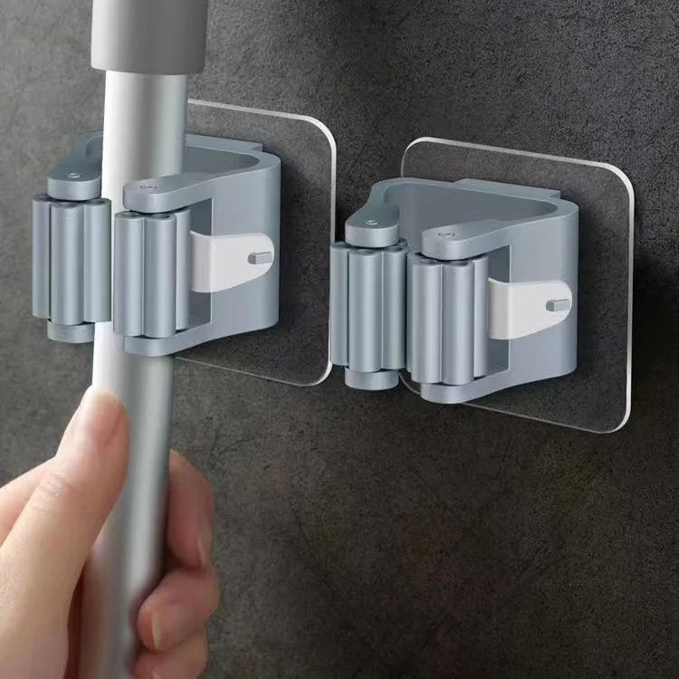 Multi-Purpose Hooks Adhesive Wall Hanging Mop Rack Broom Hanger Hook Kitchen Bathroom Organization Home Organizer Accessories